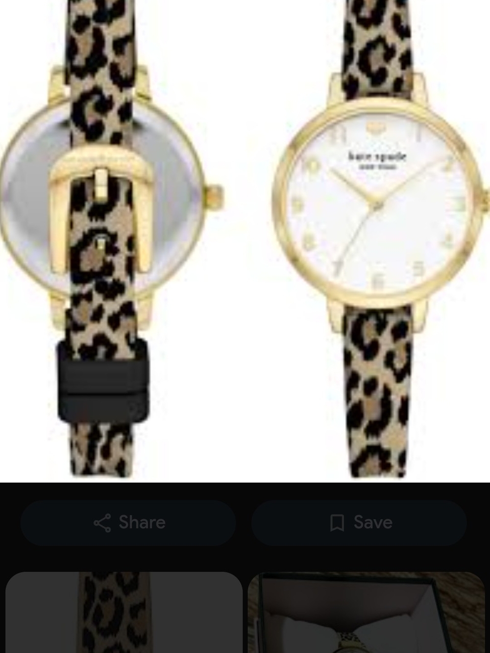 Kate Spade Gold-Tone Leopard Metro Watch with Silicone Band - Picture 2 of 8